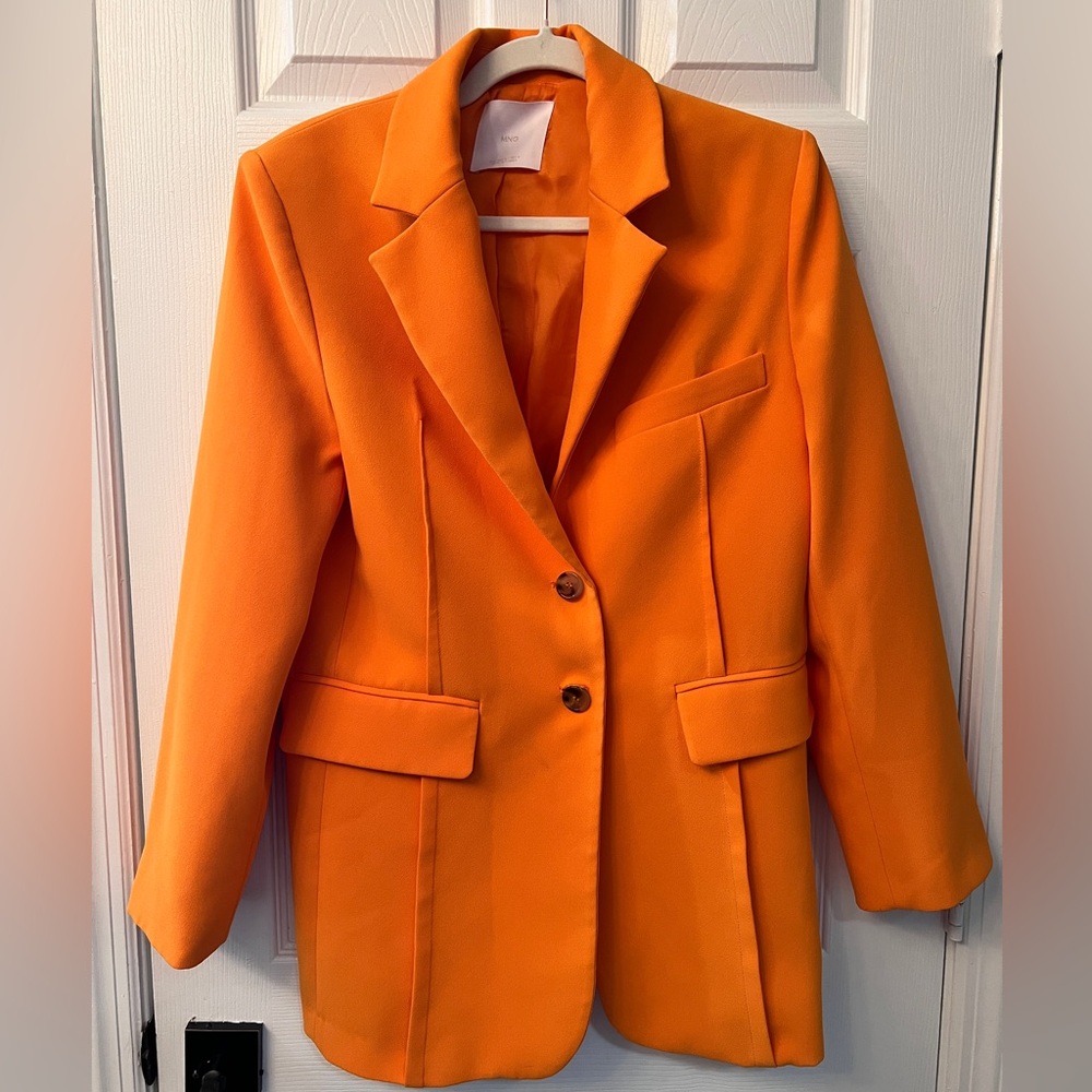 Mango Vibrant Orange Blazer